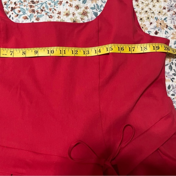 NWT!  ASOS Scoop-neck Mini Dress with wrap pleat hem in Red - Picture 10 of 14